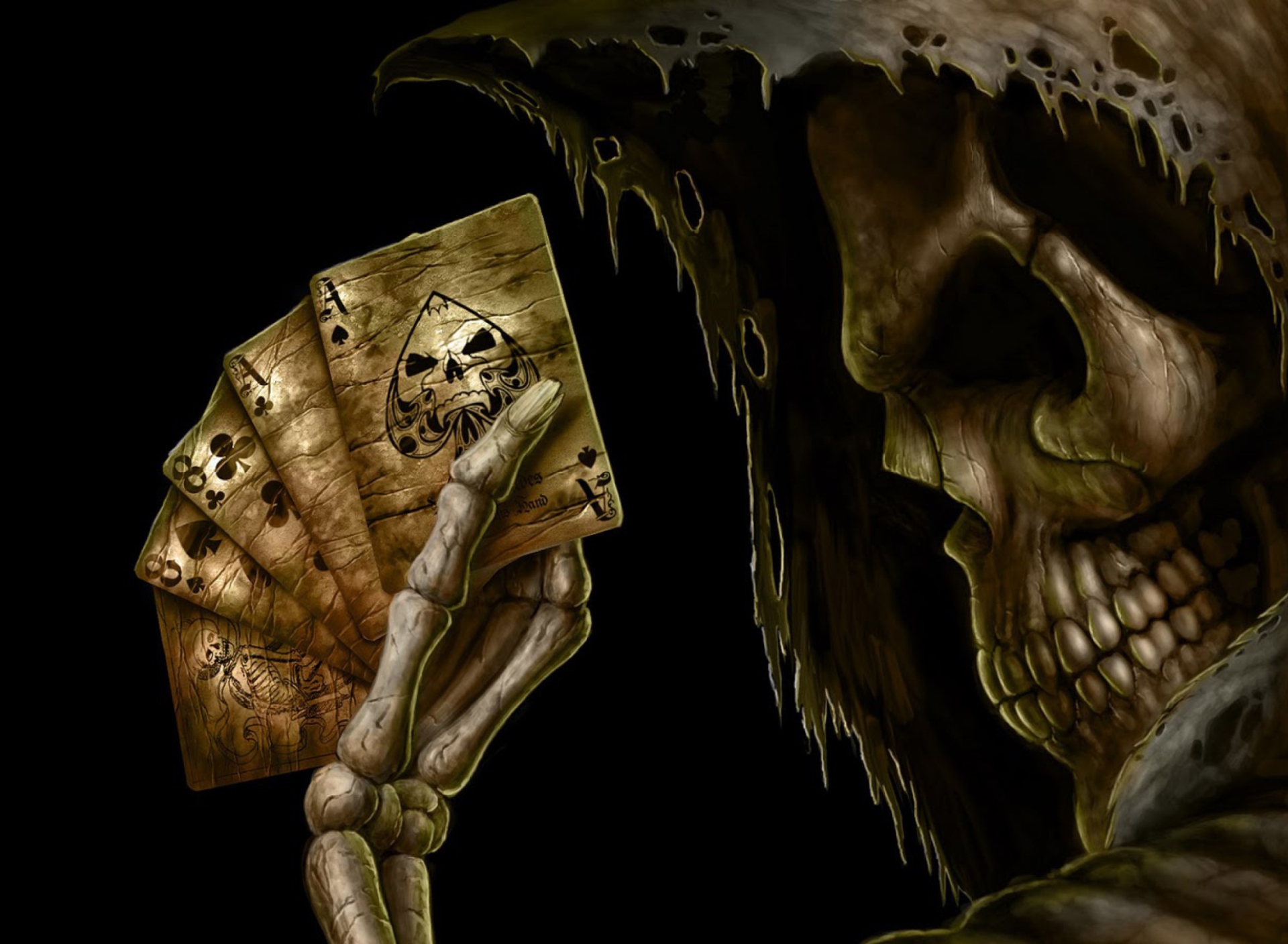 Fondo de pantalla Poker Skeleton 1920x1408