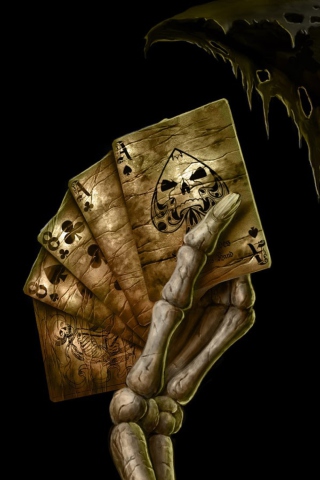 Das Poker Skeleton Wallpaper 320x480