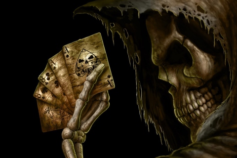 Das Poker Skeleton Wallpaper 480x320