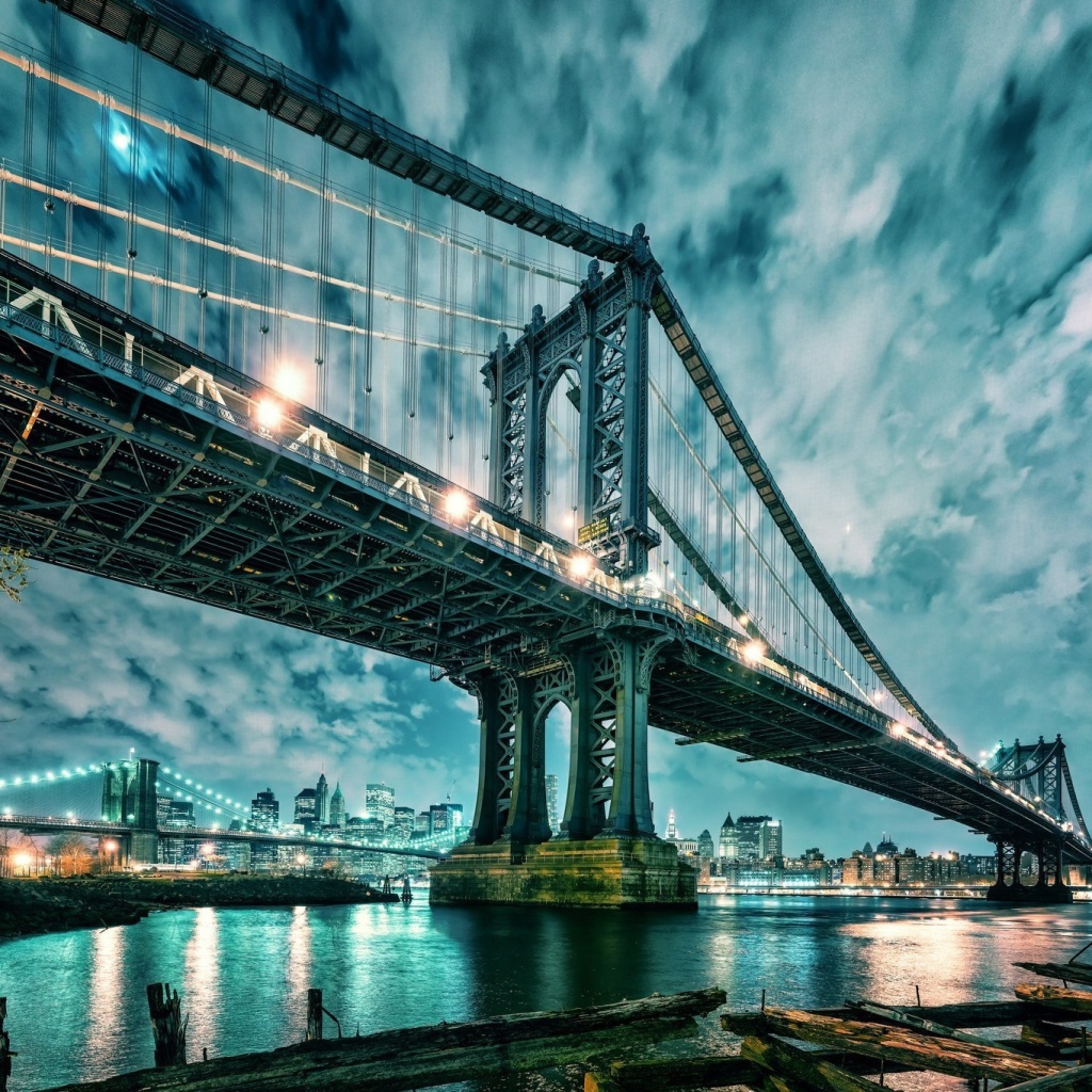 Sfondi Manhattan Bridge HD 1024x1024