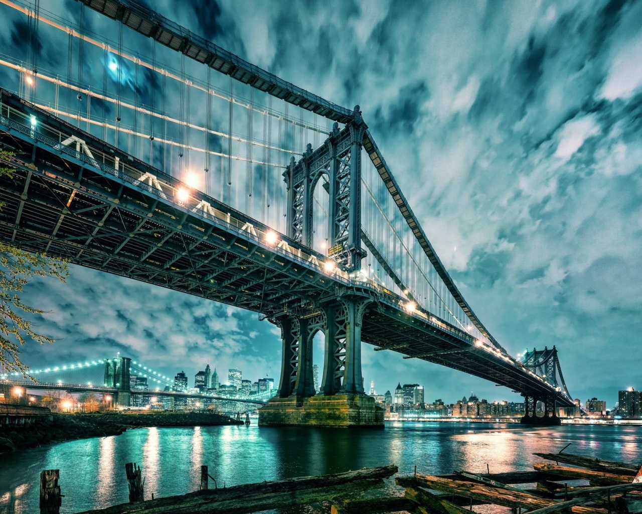 Sfondi Manhattan Bridge HD 1280x1024