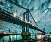 Fondo de pantalla Manhattan Bridge HD 176x144