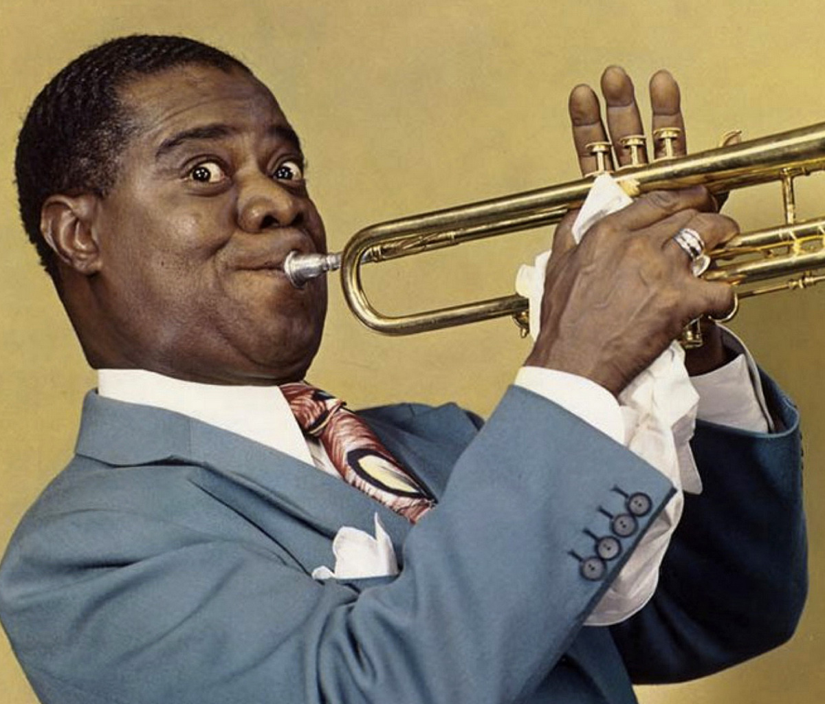 Fondo de pantalla Louis Armstrong, Jazz History 1200x1024