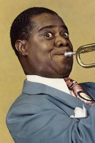 Das Louis Armstrong, Jazz History Wallpaper 320x480