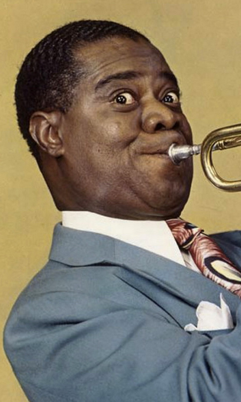 Louis Armstrong, Jazz History wallpaper 480x800