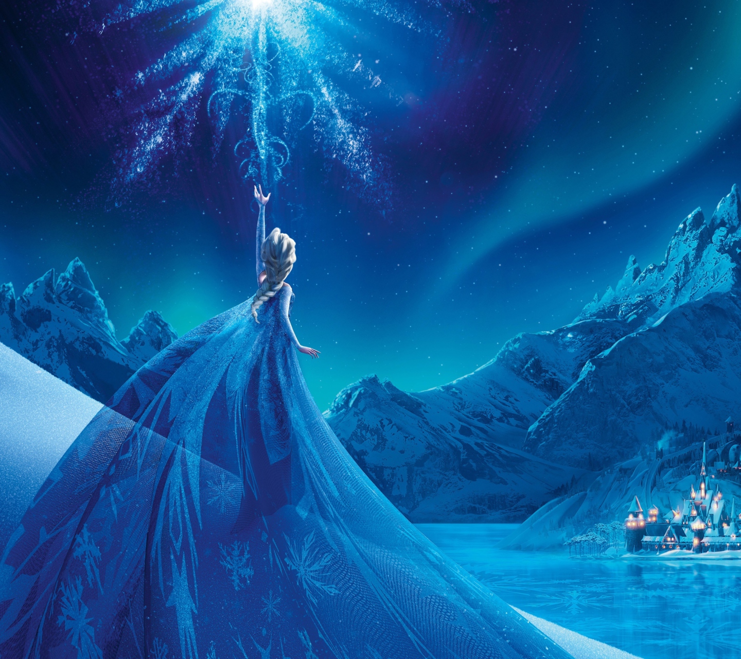 Обои Frozen Elsa Snow Queen Palace 1440x1280