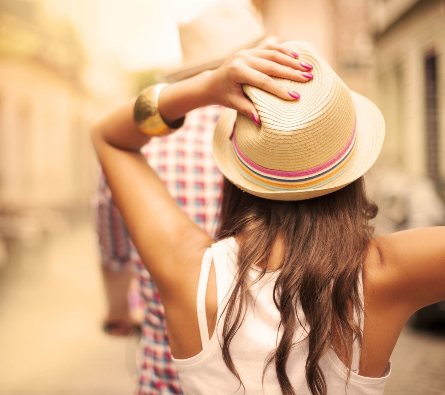 Das Summer Girl In Panama Hat Wallpaper 1440x1280