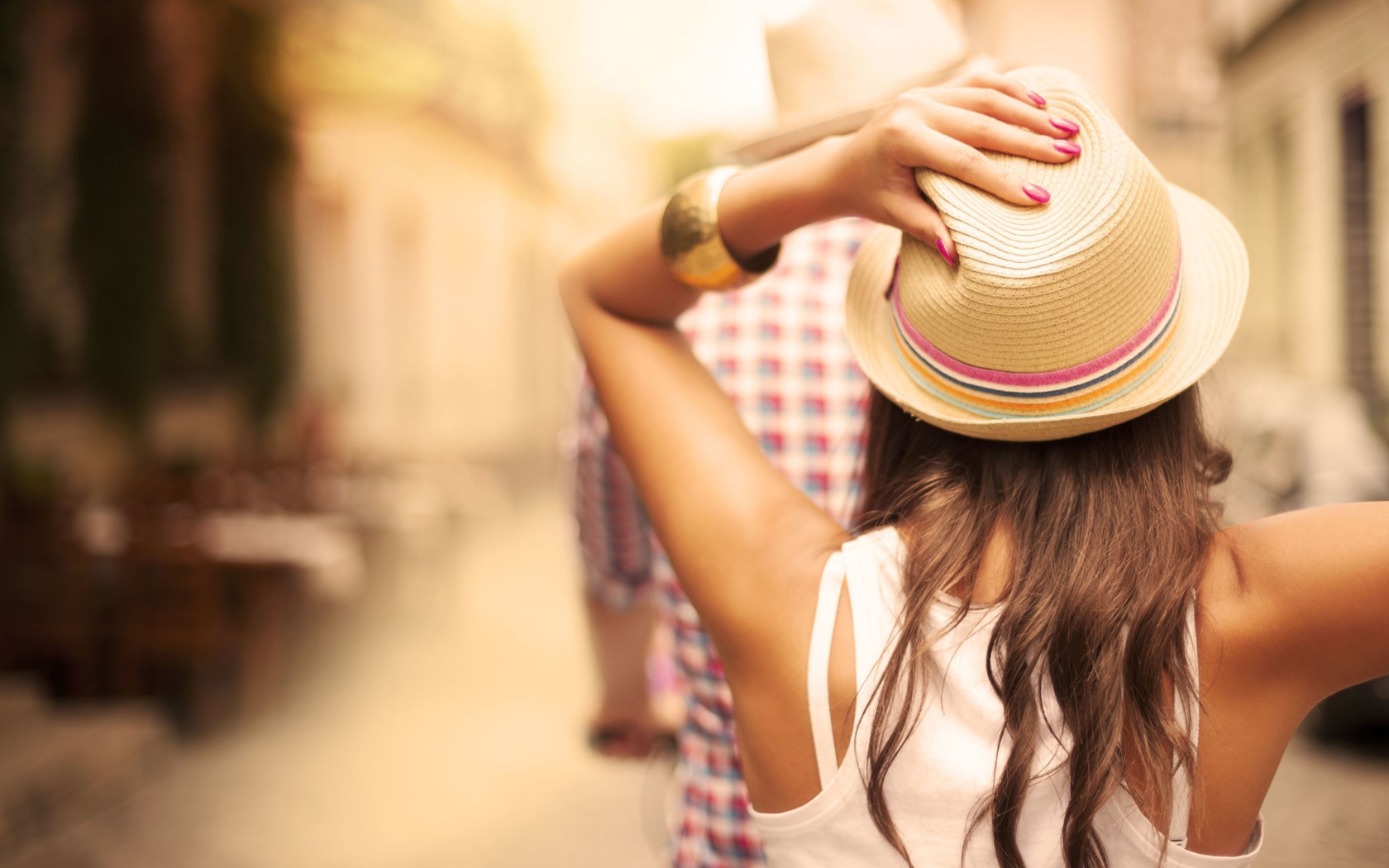 Das Summer Girl In Panama Hat Wallpaper 1680x1050