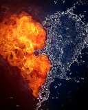 Обои Water and Fire Heart 128x160