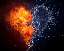 Water and Fire Heart wallpaper 220x176