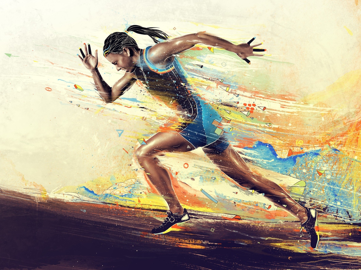 Das Running Woman Painting Wallpaper 1152x864