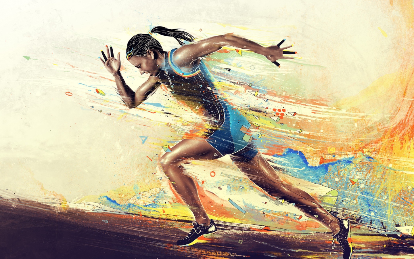 Fondo de pantalla Running Woman Painting 1440x900