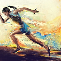 Screenshot №1 pro téma Running Woman Painting 208x208