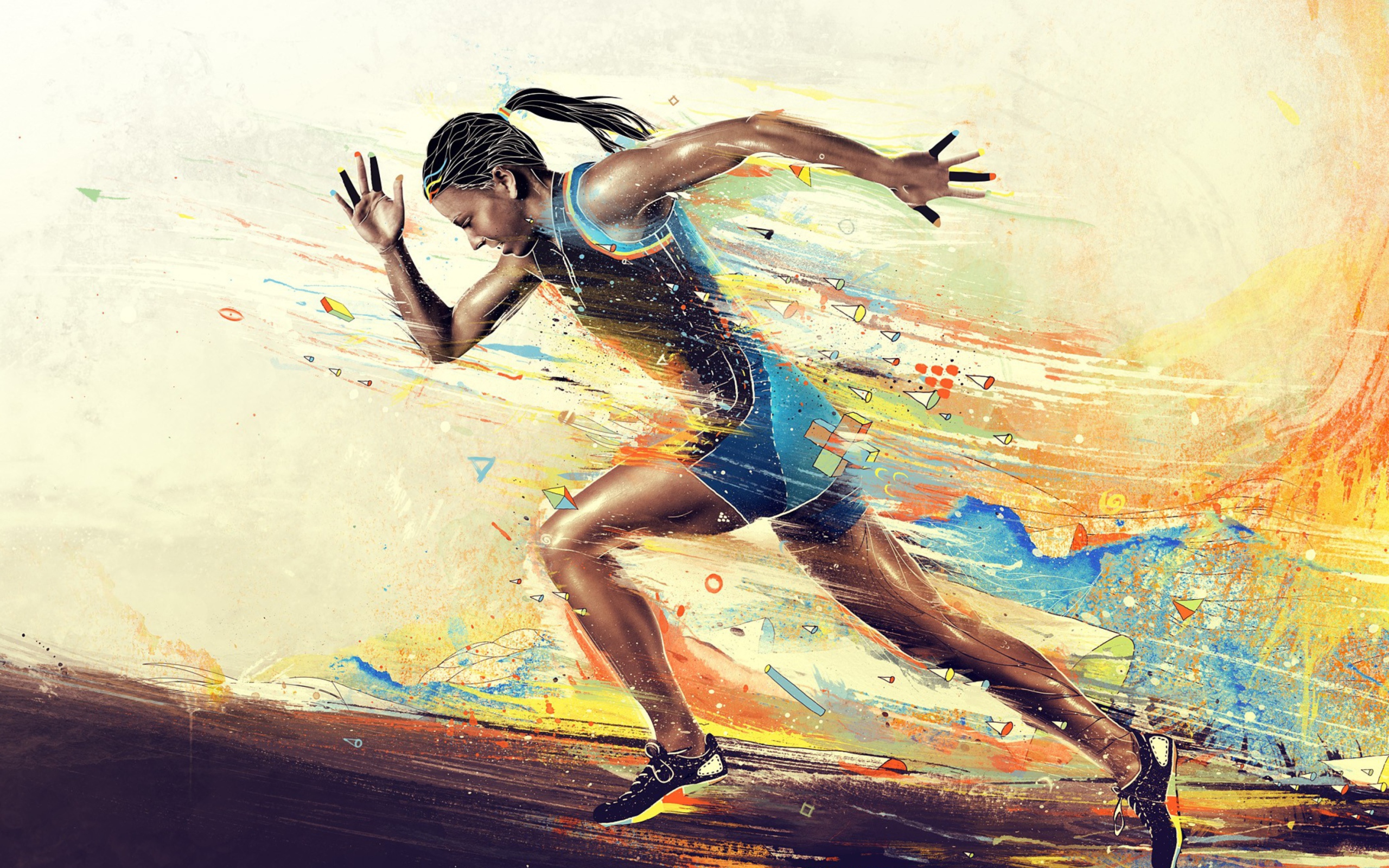 Das Running Woman Painting Wallpaper 2560x1600