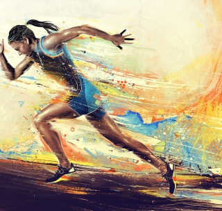 Обои Running Woman Painting для телефона и на рабочий стол iPad