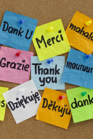 Sfondi How To Say Thank You in Different Languages 320x480