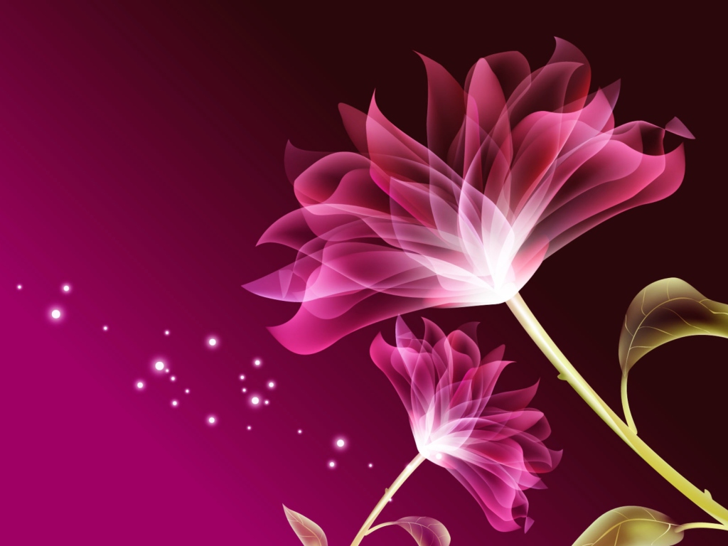 Обои Drawing Flowers Lotus 1024x768