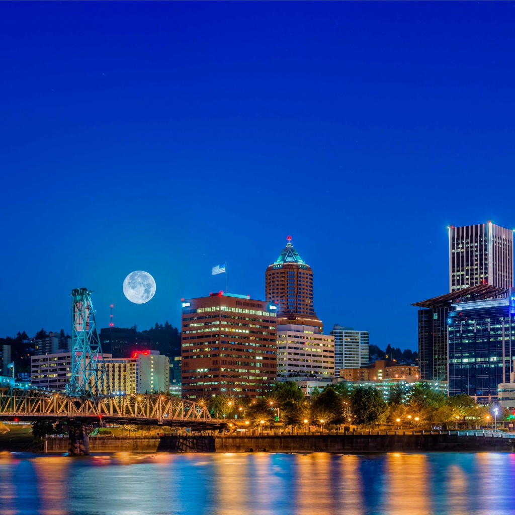 Fondo de pantalla Night in Portland Oregon 1024x1024