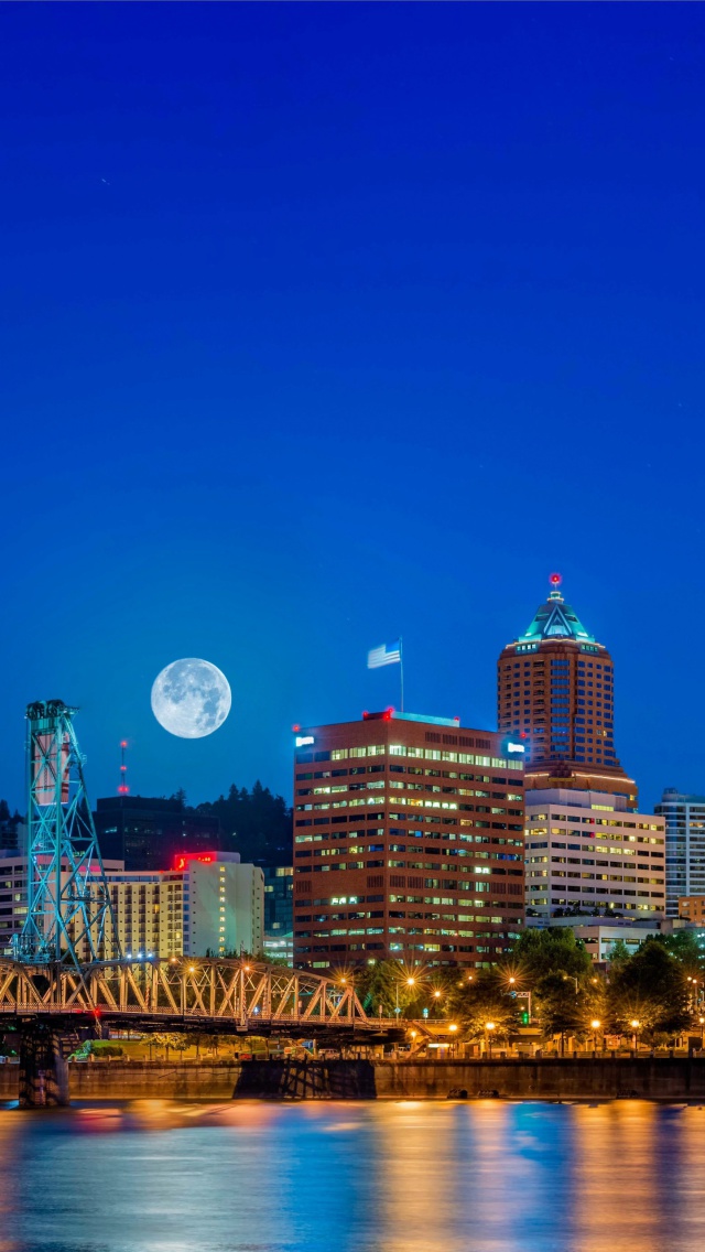 Night in Portland Oregon wallpaper 640x1136