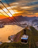Обои Copacabana Sugar Loaf Funicular, Rio de Janeiro 128x160