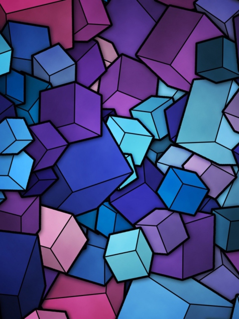 Colorful Cubes wallpaper 480x640