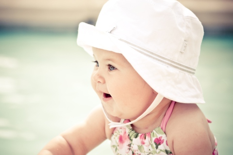 Das Cute Baby In Hat Wallpaper 480x320