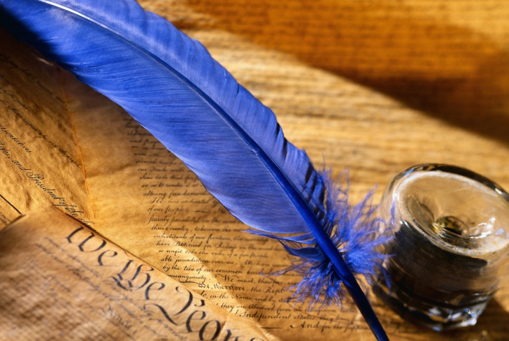 Fondo de pantalla Blue Writing Feather