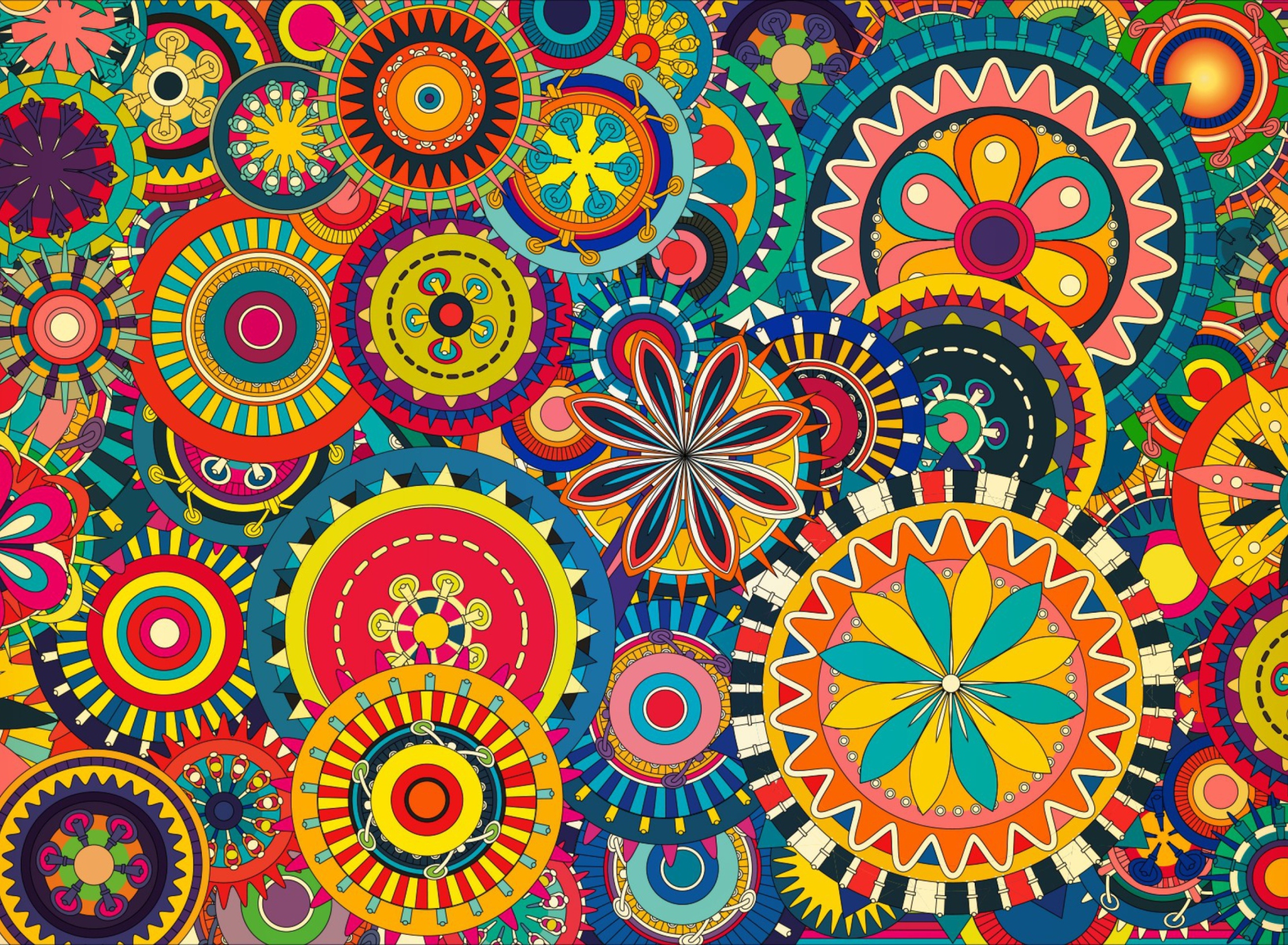 Multicolored Floral Shapes wallpaper 1920x1408