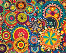 Обои Multicolored Floral Shapes 220x176
