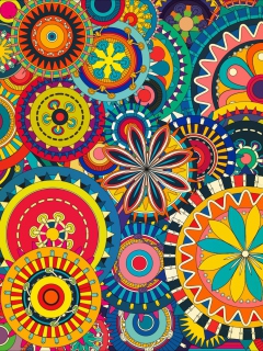 Fondo de pantalla Multicolored Floral Shapes 240x320