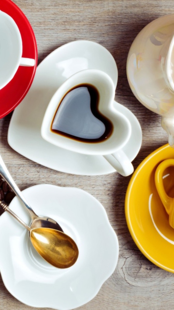 Das Heartshaped Coffee Cup Wallpaper 360x640