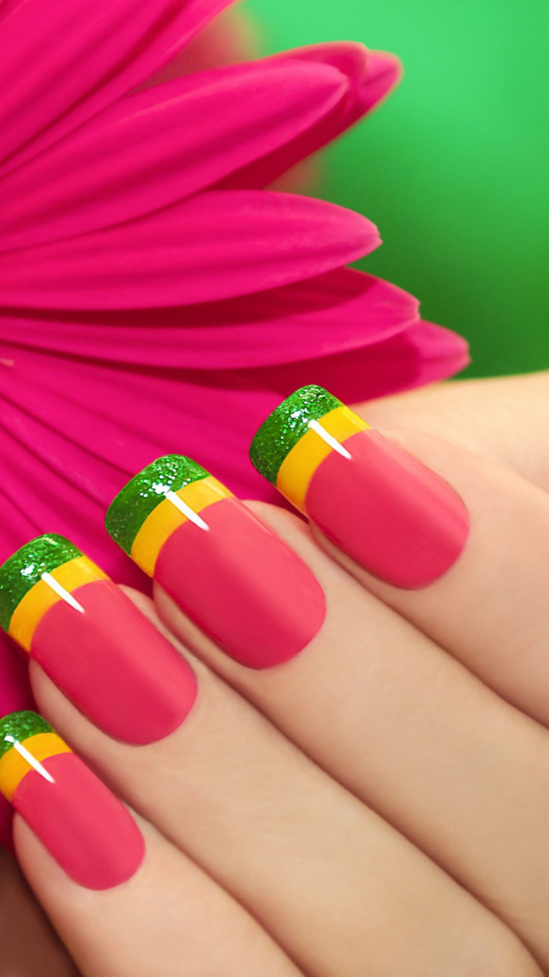 Das Colorful Nails Wallpaper 1080x1920