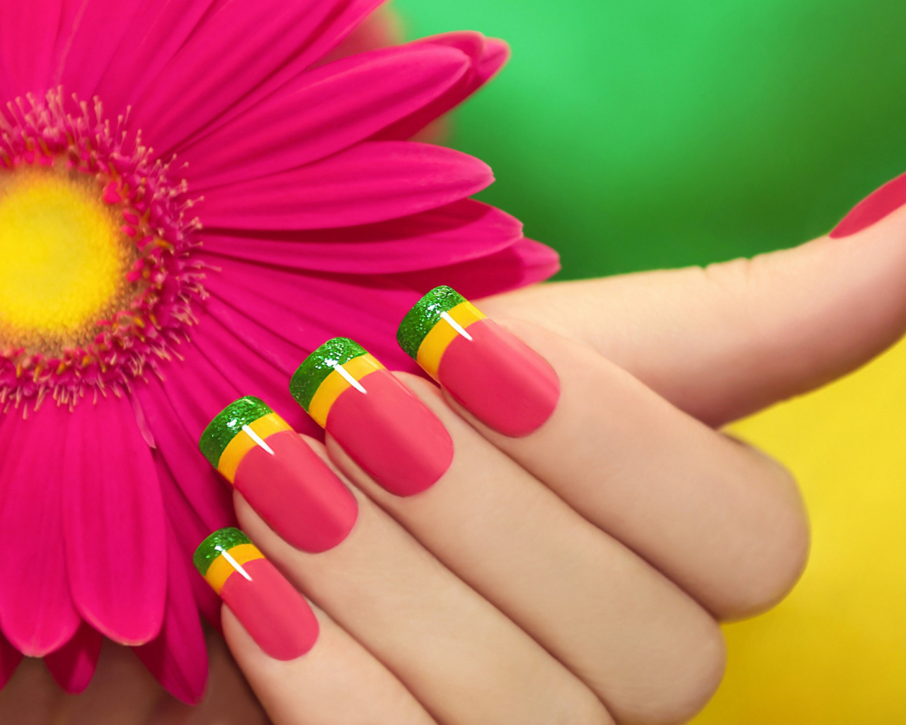 Das Colorful Nails Wallpaper 1280x1024