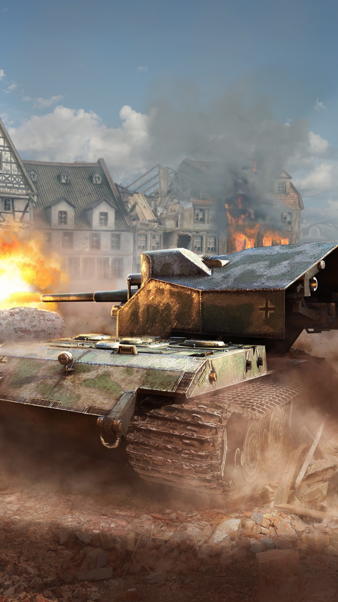 World of tanks, Waffentrager auf E 100 wallpaper 1080x1920