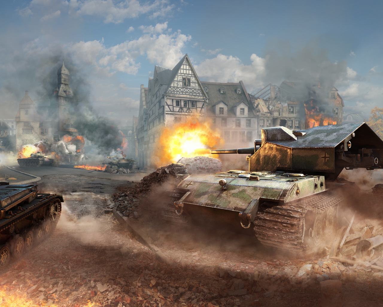 World of tanks, Waffentrager auf E 100 wallpaper 1280x1024