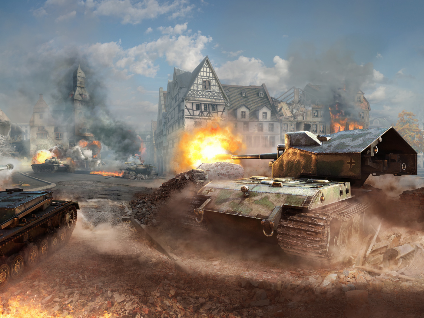 World of tanks, Waffentrager auf E 100 wallpaper 1400x1050