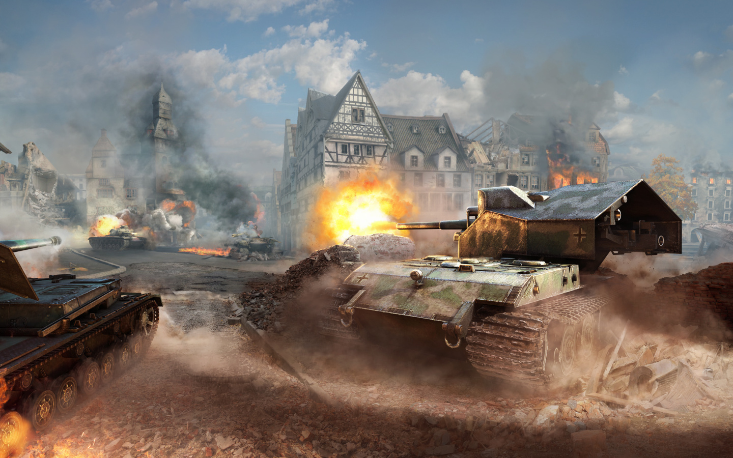 World of tanks, Waffentrager auf E 100 wallpaper 1440x900