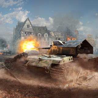 World of tanks, Waffentrager auf E 100 Wallpaper for 128x128