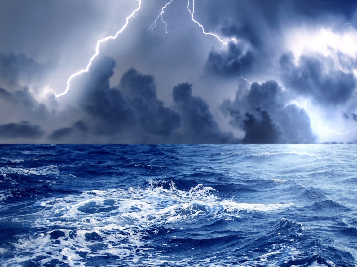 Das Storm And Blue Sea Wallpaper 1152x864