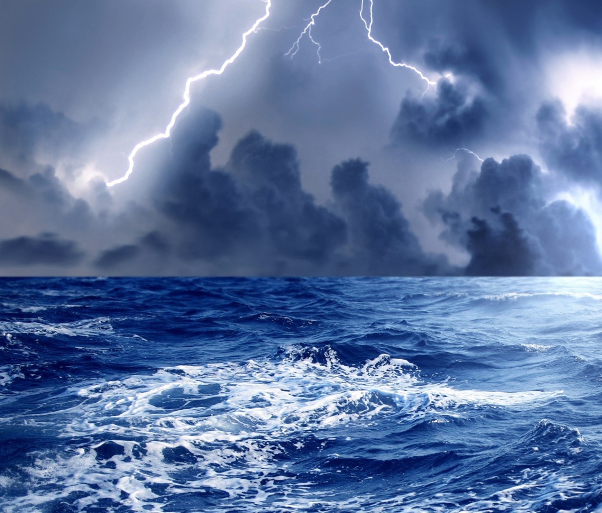 Storm And Blue Sea wallpaper 1200x1024