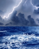 Storm And Blue Sea wallpaper 128x160