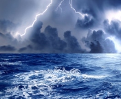 Storm And Blue Sea wallpaper 176x144
