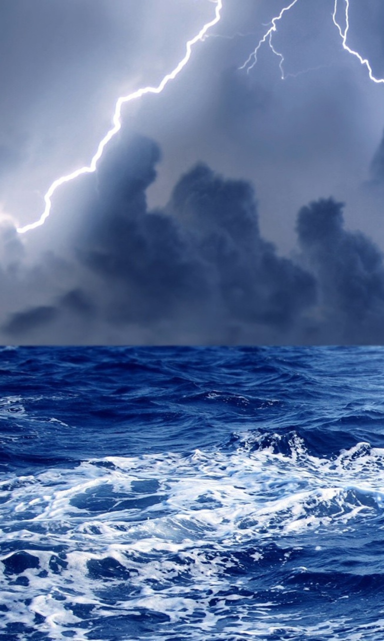 Storm And Blue Sea wallpaper 768x1280