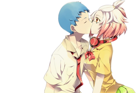 Обои Anime Kiss 480x320