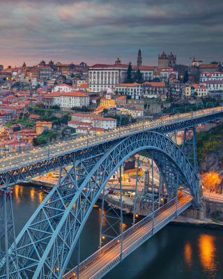 Dom Luis I Bridge in Porto Background for Nokia 500