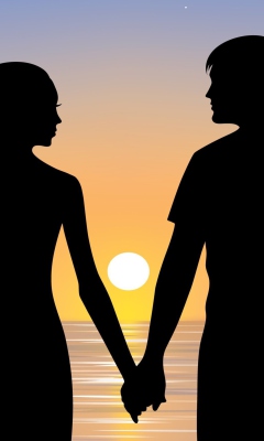 Sfondi Romantic Sunset Silhouettes 240x400