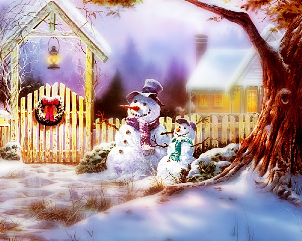 Christmas Snowmen wallpaper 1280x1024