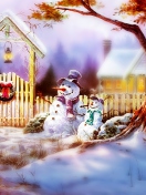 Screenshot №1 pro téma Christmas Snowmen 132x176