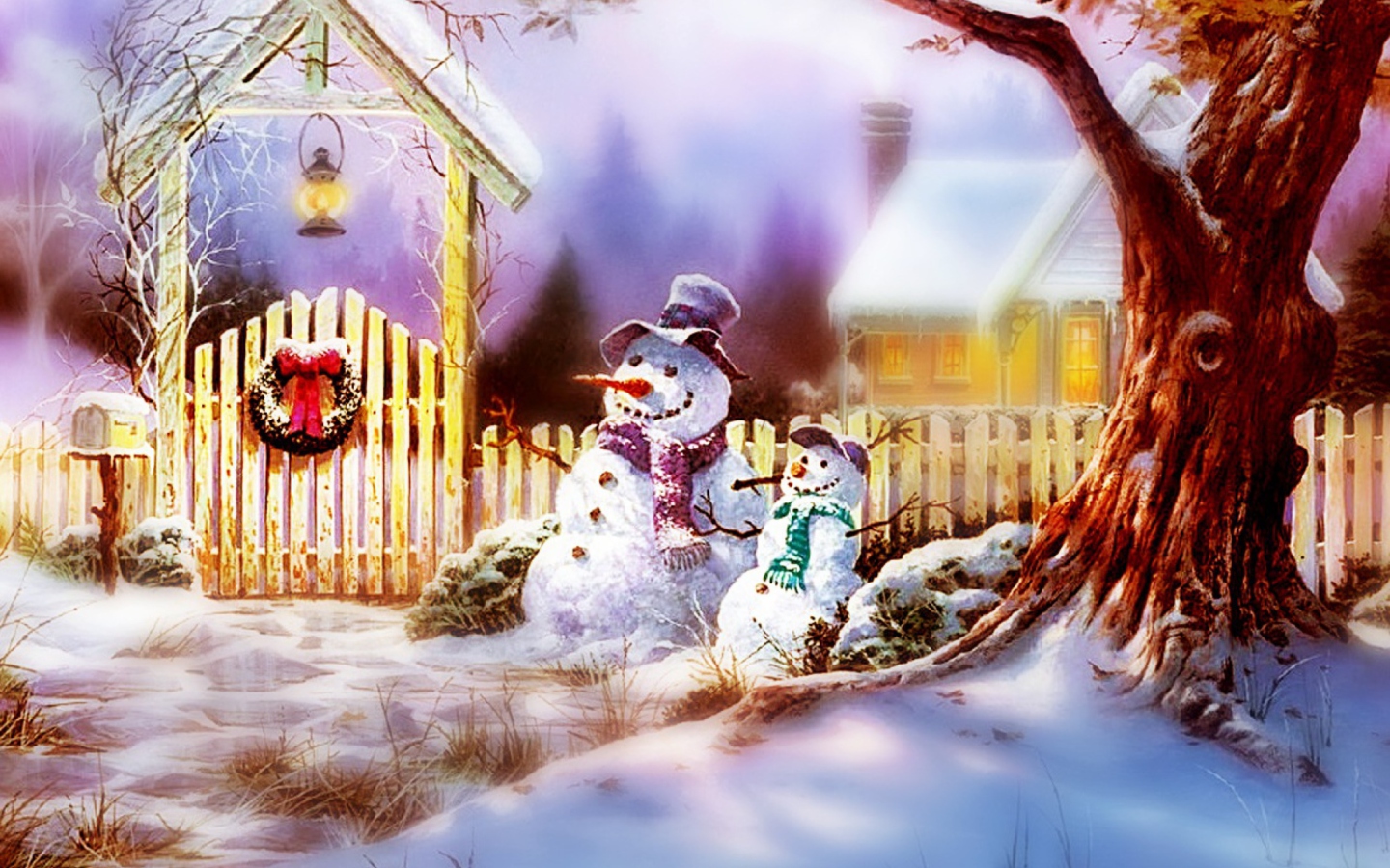 Das Christmas Snowmen Wallpaper 1440x900