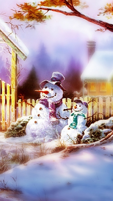Fondo de pantalla Christmas Snowmen 360x640